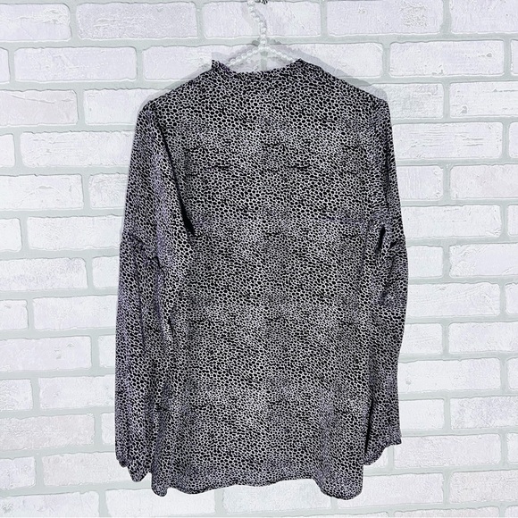 Rungolee Silk Popover Tunic Long Sleeve Animal Print Blouse Size S - Picture 3 of 9